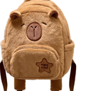 e-super Capybara Furry Backpack for Kids Bookbag Animals Plush Travel Bag Multifunction Shoulder Casual Bag (capybara2)
