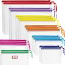 20pcs Mesh Zipper Pouch for Organization, Waterproof Zipper Pouches Colored PVC Travel Zipper Bags Clear Multipurpose Document Bags Suitable for Travel, School, Board Game and Office Supplies (8 Size)