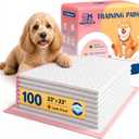 MoMoCo Pink Puppy Pads 23" x 23", 6-Layer Super Absorbent Dog Pee Pads, Leak-Proof Training Pads for Hardwood Floors & Apartments, Flash-Dry Disposable Potty Pads for Puppies & Senior Dogs, 100 Count