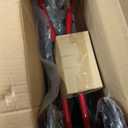 Medline Ultra Lightweight Transport Wheelchair for Adults, Foldable, 19-Inch Seat Width, Red Frame, Black Upholstery