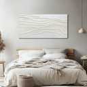 Framed Neutral Abstract Wall Art White Pictures Wall Decor Textured Canvas Painting Artwork for Dining Room Bedroom Home Decorations 24x48 Inch