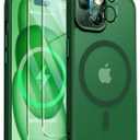 ORETECH Magnetic for iPhone 15 Case, [Compatible with MagSafe] [2 Pcs Screen Protectors] [15 FT Drop Protection] Frosted Translucent Back, Shockproof, Anti-Scratch - Green