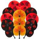 Jetec 15 Pcs Chinese Fans Paper Chinese New Year 2026 Decoration Folding Hand Asian Oriental Japanese Fans Handheld for Summer Festival Wedding Dancing Birthday Party Supply (Gold,Black,Red,Round)