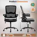 Ergonomic Office Chair,Mesh Office Chair with Lumbar Support,Mid Back Desk Chair with Flip-up Arms,400 lbs Comfy Computer Chair for Home Office, Standard