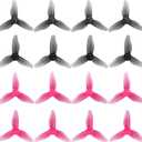 RC Propeller 2023 2 Inch 3-Blade Propeller 3 Holes Props for Gemfan Hurricane for 1105-1108 Brushless Motor RC Drone FPV Racing Toothpick 8CW 8CCW(Gray, Pink)