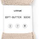2 x Litfun Fuzzy Socks for Women Cozy Fluffy Winter Warm Sleep Socks Super Comfy and Soft