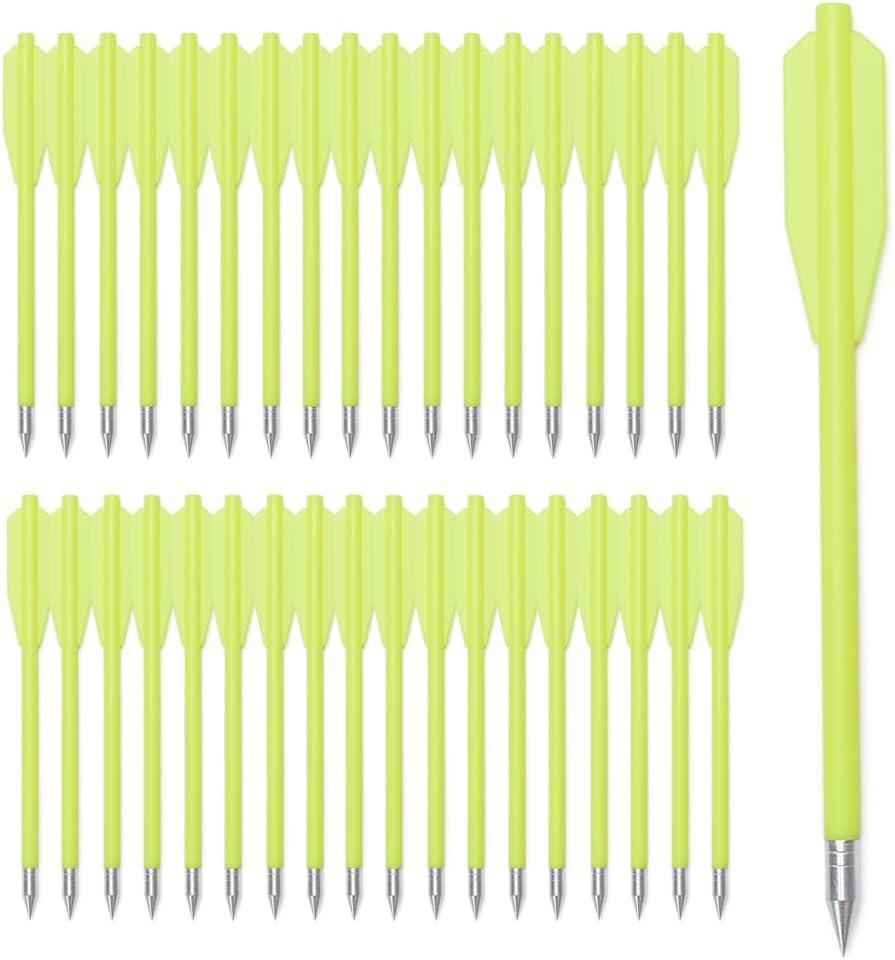 60PCS 6.3 Inch 50-80LB Mini Archery Crossbow Bolts Set with Sharp Metal Tip, Reusable Durable Arrow Dart for Shooting Target Practice, Small Hunting Game, Outdoor Fishing