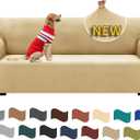 XINEAGE 2025 New 1 Piece Couch Covers for 3 Cushion Couch (79"-91") Stretch Sofa Cover Slipcover Pet Friendly Soft Washable Furniture Protector with Elastic Bottom for Kids,Dog (Sofa, Beige) (Large (71"-91"))