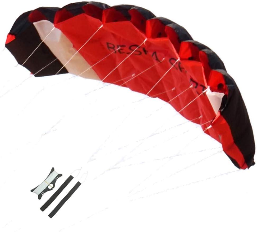 Besra Huge 74inch Dual Line Parachute Stunt Kite with Flying Tools 1.9m Power Parafoil Kitesurfing Training Kites Outdoor Fun Sports (Red)