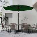 AreShark 9 FT Patio Umbrella for Outdoor, Outdoor Table Umbrella with Push Button Tilt and Crank, Outdoor Patio Umbrellas with 8 Sturdy Ribs for Market, Garden, Pool (Dark Green)