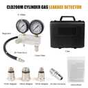 Cylinder Leak Down Tester Kit, Dual-Gauge 0-100PSI/700kPa CLD200M Cylinder Gas Leakage Detector 10-18mm Spark Plugs Gas Engine Diagnostic Tool, Black