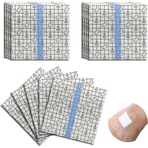 50 Pcs Waterproof Dialysis Port Shower Cover Shields, Tattoo Cover PD Catheter Shower Protector Peritoneal Dialysis Chemo Port Feeding Tube Protector Waterproof Adhesive Bandage(5.9x5.9 Inch)