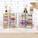 YFXCVSL Acrylic Makeup Organizer with 19 Drawers, 4 Pack Clear Storage Drawers, Bathroom Makeup Organizer for Palettes, Cosmetic, and Beauty Supplies,Ideal for Vanity, Cabinet,Desk Organization