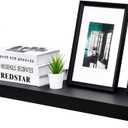 WELLAND 48 inch Black Mission Floating Shelves for Wall, Bathroom Wall Mount Shelves, Wood Modern Display Shelves, Book Shelves,for Bedroom,Living Room and Kitchen