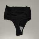 Dulchany Thong Shapewear Tummy Control Underwear for Women Seamless Body Shaper Panties (Black-mid Waisted, Medium)