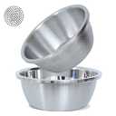 304 Stainless Steel Microporous Colander,2QT Large Capacity with Mixing Bowl For washing vegetables, fruit and rice and for draining cooked pasta(2PC)