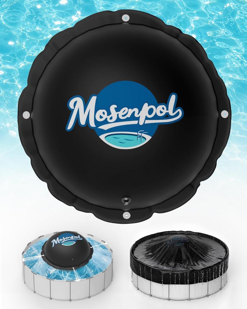 Pool Pillows for Above Ground Pools 15 FT Round, Heavy Duty Winter Pool Pillow for Winterizing - 0.5mm Thick PVC, Reduce Ice Pressure & Pool Cover Support, Black