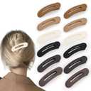 Flat Hair Clips for Women - 12 Pack Matte Non-Slip Flat Claw Clips for Thin Hair, 6 Colors Daily Use Hair Clips Flat Design Comfort Clips