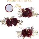 3PCS Burgundy Cake Flowers Wedding Cake Topper Flowers for Cake Decorating Floral Cake Decorations for Wedding Anniversary Birthday Party Home Decor (Burgundy)