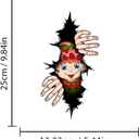 2 x Christmas Peeking Decal for Car Window Funny Santa Claus Snowman Cracking Car Sticker Double-Sided Printed Sticker for Vehicle Laptop Wall Car Decoration (Elf)