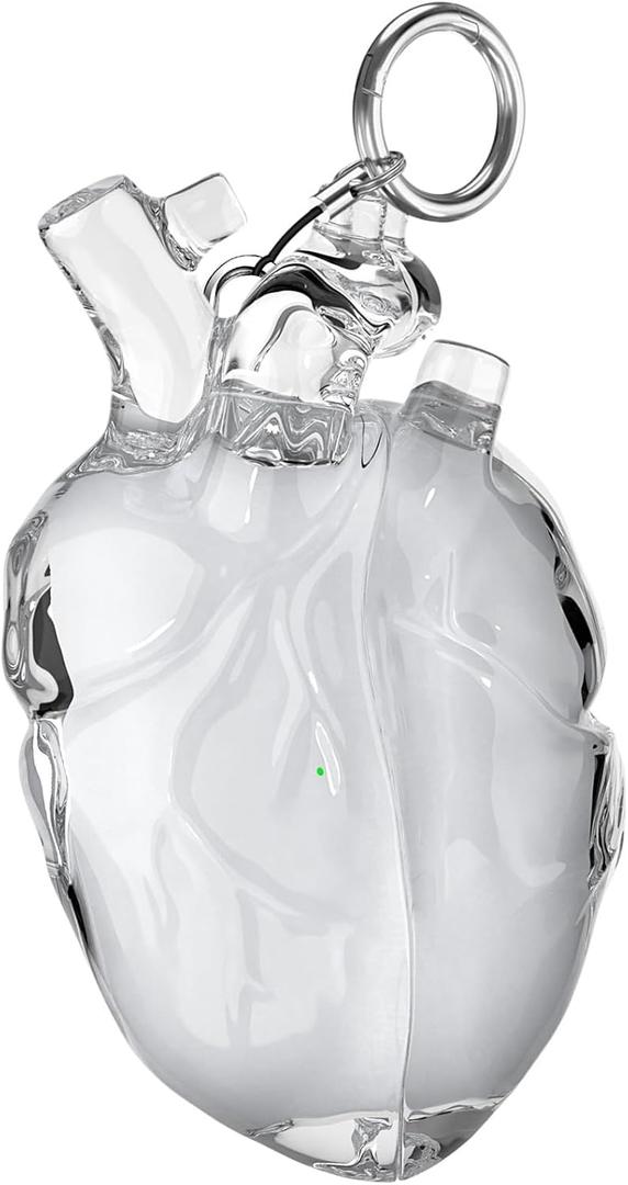 Heart Earbud Case Compatible with AirPods Pro 2nd & 1st Generation, High Transparency Liquid Silicone, Pure Color, Shockproof and Scratch-Resistant for Comprehensive Protection, Includes Keychain