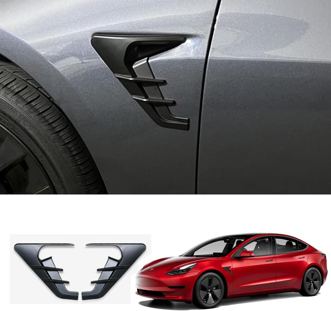 HW4.0 Side Camera Protection Cover for 2025 2024 Tesla Model 3 Accessories, Turn Signal Cover fit for Model 3 with HW4.0 (Model 3, Matt Black)