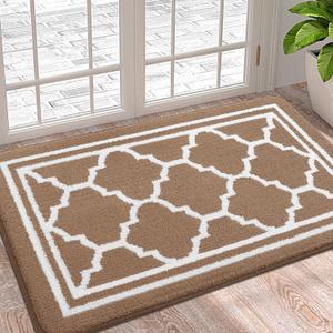 Buganda Indoor Door Mat, Dirt-Resistant and Absorbent Doormat, Anti-Slip, Low Profile Floor Mats for Inside Entryway, Front, and Back Door Entrance (36x24 Inches, Brown)