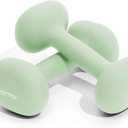 YOTTOY Dumbbell Set of 2,2-15 Pound Hand Weights for Women, Non-Slip Hand Weights for Home Gym, Strength Training, and Full-Body Workouts (Green)