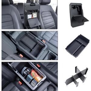 PIMCAR 3-Piece Honda CRV 2023-2025 2026 Center Console Organizer Set | Custom Fit Armrest Tray, Hidden Storage Box & Armrest Dividers | Durable ABS Material Car Accessories