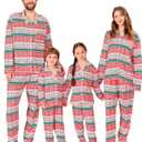 ANGELGGH Family Christmas PJs Matching Sets Long Sleeve Festival Party Pajamas Holiday Warm Sleepwear Couples Button Loungewear (Heart Snowflake, 4-5)