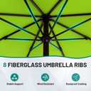 AreShark 10 FT Outdoor Patio Umbrella, Patio Table Umbrella with Push Button Tilt and Crank, Outdoor Patio Umbrellas with 8 Fiberglass Ribs, Patio Umbrellas for Market, Garden, Pool (Apple Green)