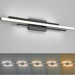 Black Vanity Light, 35" Modern LED Wall Light Long Wall Lamp for Bathroom Over Mirror Dimmable Hardwired Wall Mount Lighting Over Vanity Indoor 5CCT(3000K/3800K/4500K/5200K/6000K)