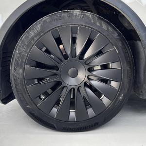 KAVANIC 4Pcs Wheel Cover Fits for Tesla Model Y 19Inch ABS Matter Black Hubcaps for 19" Gemini Wheels Long Range, Wheel Covers Fit for Model Y 2020-2024 Induction Style Rim Protector (RWD/AWD)