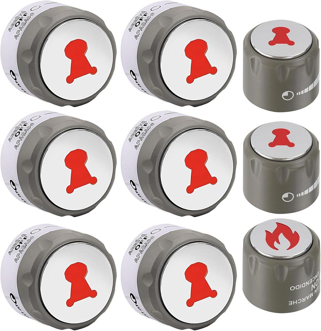 67692 Control Knob Kit for Weber Summit,9 Pack Grill Knobs Kit Replacement Weber Summit 660/670 Gas Grills Knob with 6 Main Burner Lighted Control Knobs,1 IR Knob,1 Smoke & 1 Grill Burner Control Knob