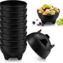 Zubebe 24 Pcs Salsa Bowls for Party 13.5 oz Plastic Mexican Bowls 4.9" Diameter Guacamole Chip and Salsa Serving Dish Molcajete Bowl for Party Fiesta Chipotle Sauce Food Candy(Black)