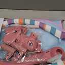 dearlomum Baby Play Mat Gym, Funny Play Piano Tummy Time Activity Mat with 5 Infant Sensory Toys, Music and Lights, Boy & Girl Gifts for Newborns 0 to 3 6 9 12 Months (Pink)