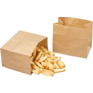 Restaurantware-Bag Tek 4.25" x 2.5" x 3.75" Paper Bags For Snacks Pack of 100 Large Paper Bags For Foods - Disposable, Flat-Bottom, Sustainable, Kraft Snack Pouches, Microwavable, Freezable