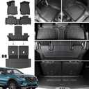 Floor Mats for 2020-2024 2025 Ford Explorer 6 Seats Captain Chairs Car Mat Accessories, All Weather TPE Cargo Mat Backrest Mats Active/ST Line/ST/Platinum(Floor Mats+2-in-1 Cargo Mat)