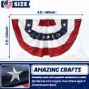 4Pack American Bunting Flags 2x4Ft USA Pleated Fan Flag 4th of July Patriotic Decorations Flag Embroidered Stars & Sewn Stripes Canvas Header Brass Grommets Decor Outside Porch Garden