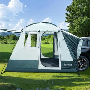 ShinHye SUV Tent for Camping with Porch, Waterproof PU5000mm Spacious 5 Person Car Tents for Camping SUV, Includes Rainfly and Storage Bag for Family Outdoor, 9.8' W X 9.8' L X 7.3' H, Green ShinHye SUV Tent for Camping with Porch, Waterproof PU5000mm Spacious 5 Person Car Tents for Camping SUV, Includes Rainfly and Storage Bag for Family Outdoor, 9.8' W X 9.8' L X 7.3' H, Green