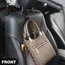 AMVOYOA U-Shaped Car Leather Hooks Car Purse Holder, Headrest Hooks for Car, Back Seat Organizer - Elevate Your Travel Experience!(Beige)