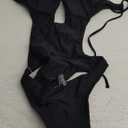 HYPERFIRE Women's Sexy Criss Cross Halter Bathing Suit Cut Out Backless Monokini Swimsuits One Piece (Black)