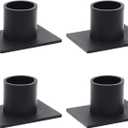Black Taper Pillar Candle Holders, Set of 4 Candlestick Holder Centerpieces for Home Decoration, Wedding Anniversary, Party, Housewarming Gifts