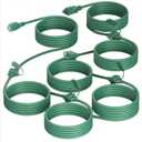 50 FT Green Outdoor Extension Cord with Multiple Outlets, 16/3 Gauge Outdoor Green Extension Cord Evenly Spaced 6 Outlets Plugs Waterproof, 13AMP 1625W 125V 16AWG SJTW, ETL Listed