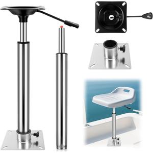 DaisyInner 1.77 Inch Boat Seat Pedestal with Slide Mount Adjustable Height Posts Plug-in Power Pedestals with Seat Mount in 21.5" to 29.5"