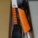 EcoNour 27" Car Snow Brush and Ice Scrapers for Car Windshield (2 Pack) | Scratch Free Bristle Head Snow Brush & Tough Window Snow Scraper with Aluminium Body | Snow Removal Winter Car Accessories