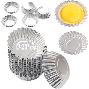 32Pcs Egg Tart Molds, Mini Tart Pan Aluminium Pie Tins Cupcake Pudding Muffin Baking Cups
Amazon's Choice