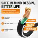 Outdoor Extension Cord 75 FT Waterproof, 12/3 Gauge Heavy Duty 3 Prong Power Cord with Lighted Indicator End, 15A 125V 1875W SJTW, ETL Listed, Great for Lawn/Garden/Home(Black)