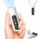 Clip On Waist Fan, Mini Portable Pocket Fan with Ice Cooling Plate | 17000RPM, Long Battery, Small, LED Display, 5-Speed, Belt Clip Fan for Travel Camping Hiking, Gifts for Men Women, White