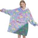 Glow in The Dark Mushroom Wearable Blanket Hoodie for Adult, Oversized Sherpa Fleece Blanket Hoodie for Women Men, Mushroom